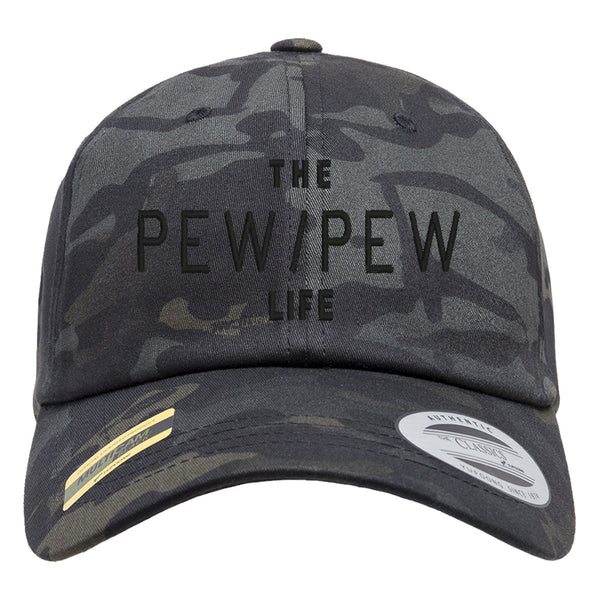 The Pew/Pew Life Dad Hat Tactical Black MultiCam