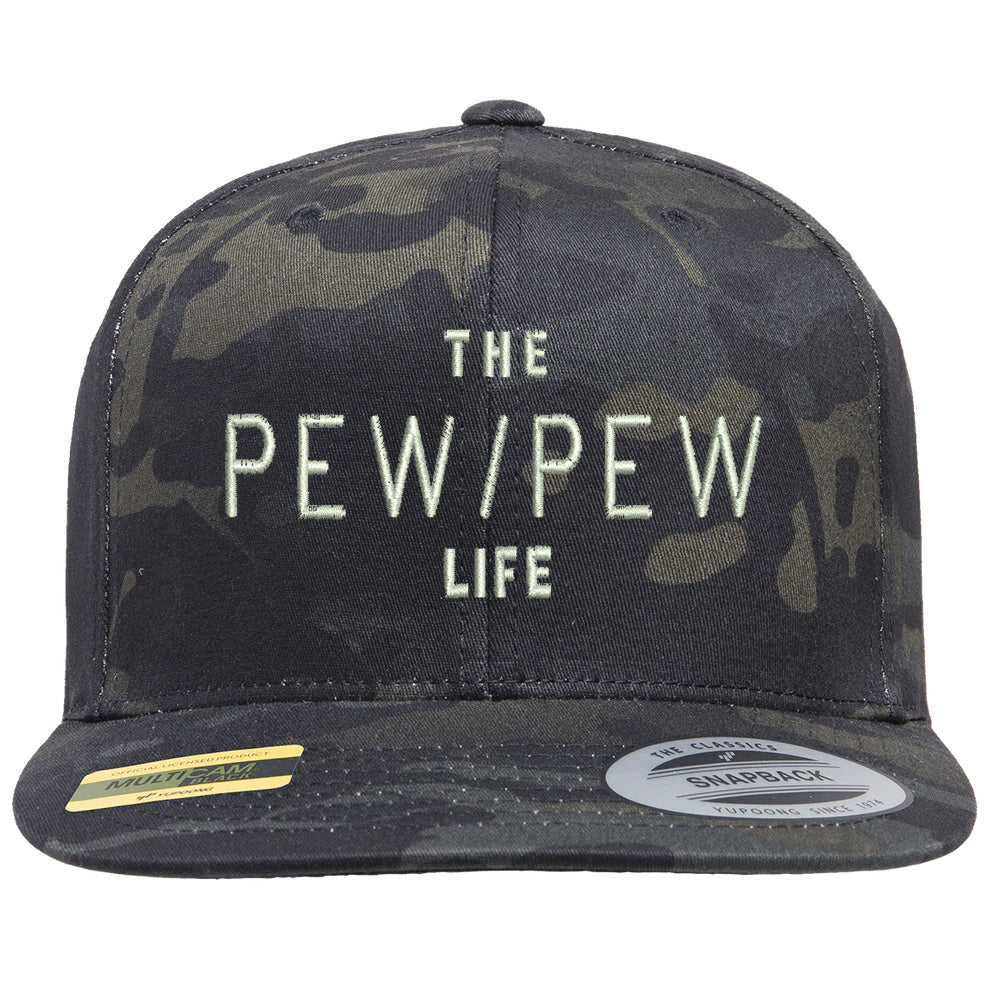 The Pew/Pew Life Tactical Black MultiCam Hat Snapback