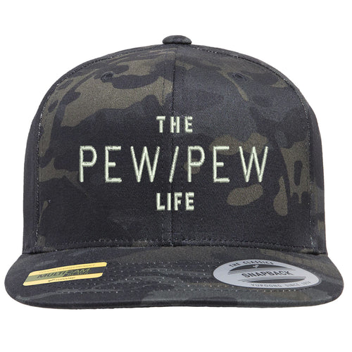 The Pew/Pew Life Tactical Black MultiCam Hat Snapback